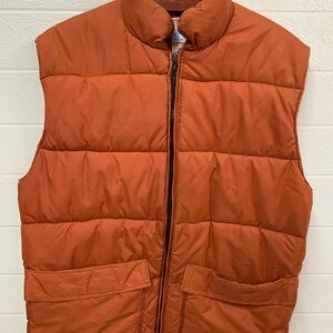 Vintage Frostline Kit Men's Orange Down Filled Puffer Vest Full Zip Size L